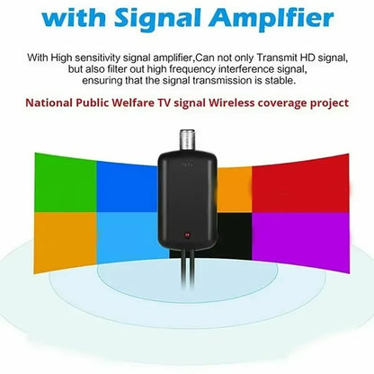 5000 Miles HD Indoor Digital TV Antenna – 25DB Gain, 8K/4K/1080P, DVB-T/T2, UHF/VHF